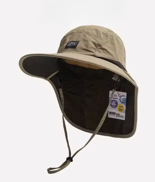 Summer Unisex Waterproof Quick-Dry Panama Sun Hat with Neck Flap