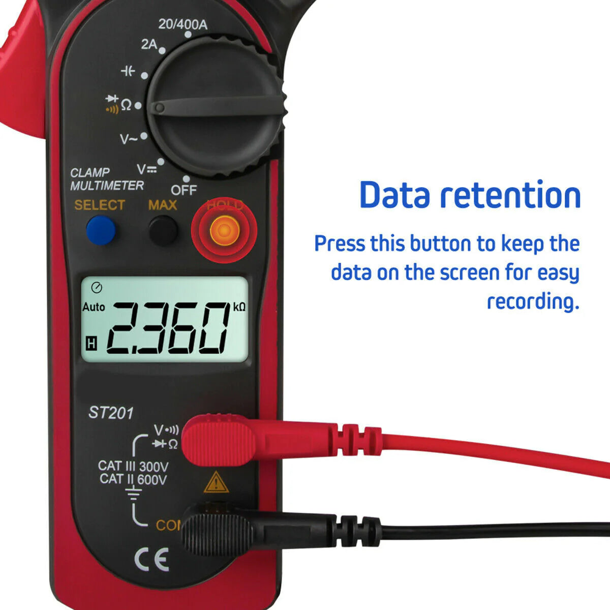 Digital Multimeter Tester AC DC Volt Ohm Amp Clamp Meter Auto Range LCD Handheld