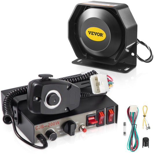 200W Siren Bundle: Emergency Warning Siren with PA Speaker and MIC System