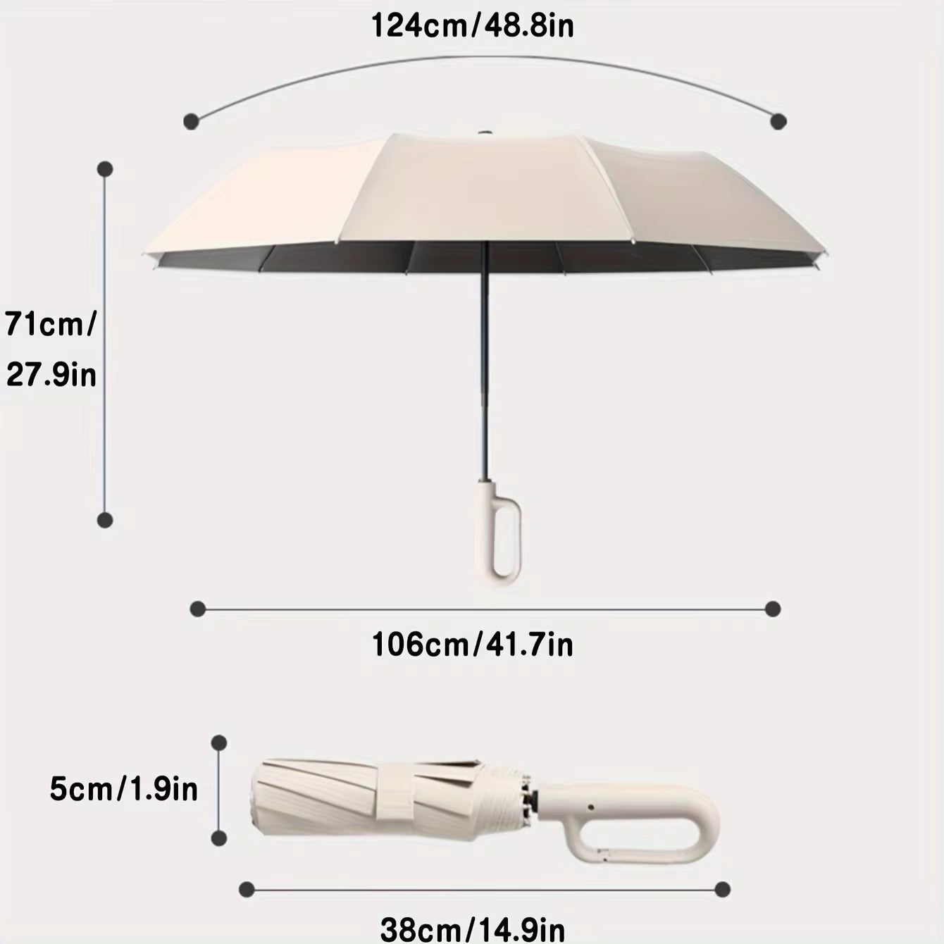 30 Bones Windproof Automatic Folding Umbrella | 105CM Reinforced for Men | Large Buckle Handle, Wind & Water Resistant