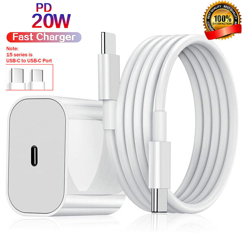 20W USB C Super Fast Charger PD to Type C Cable for Iphone 15 Ipad plus Pro Max