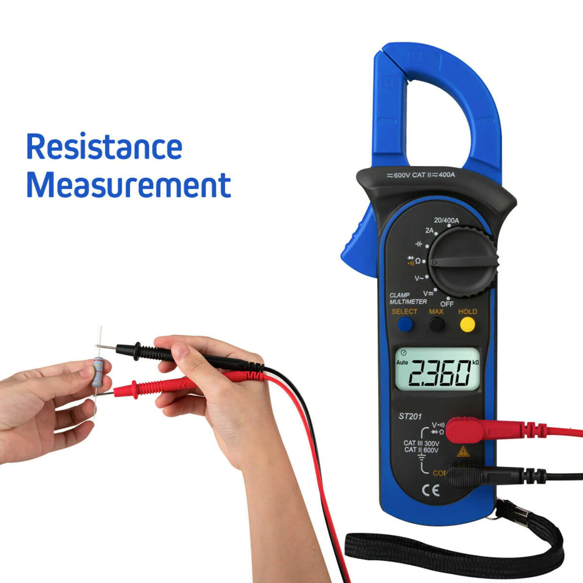 Digital Multimeter Tester AC DC Volt Ohm Amp Clamp Meter Auto Range LCD Handheld