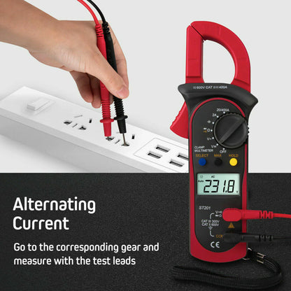 Digital Multimeter Tester AC DC Volt Ohm Amp Clamp Meter Auto Range LCD Handheld