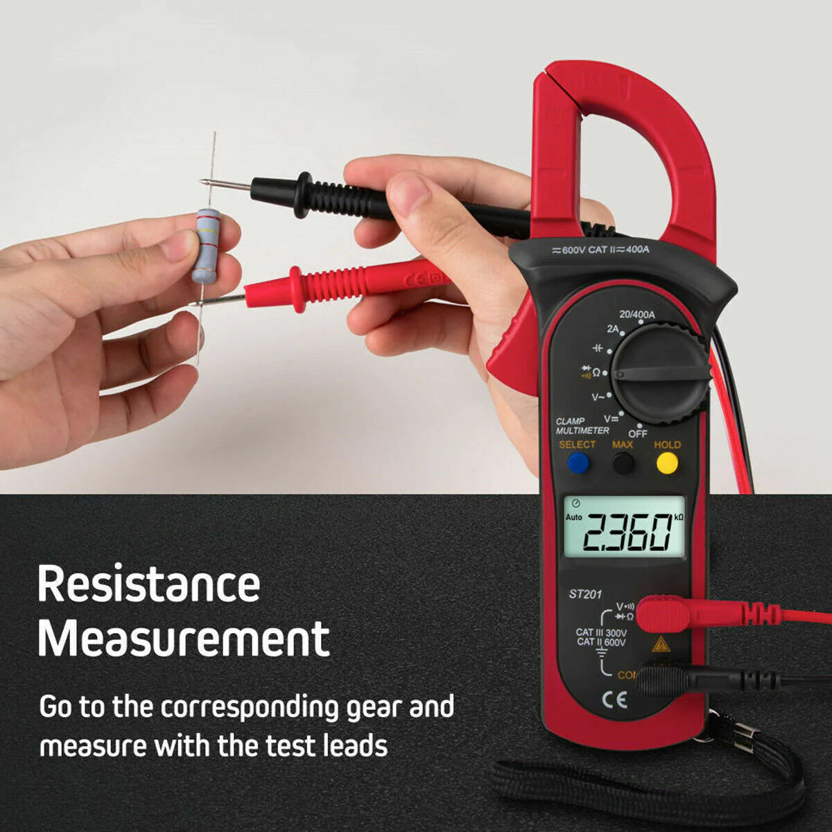 Digital Multimeter Tester AC DC Volt Ohm Amp Clamp Meter Auto Range LCD Handheld