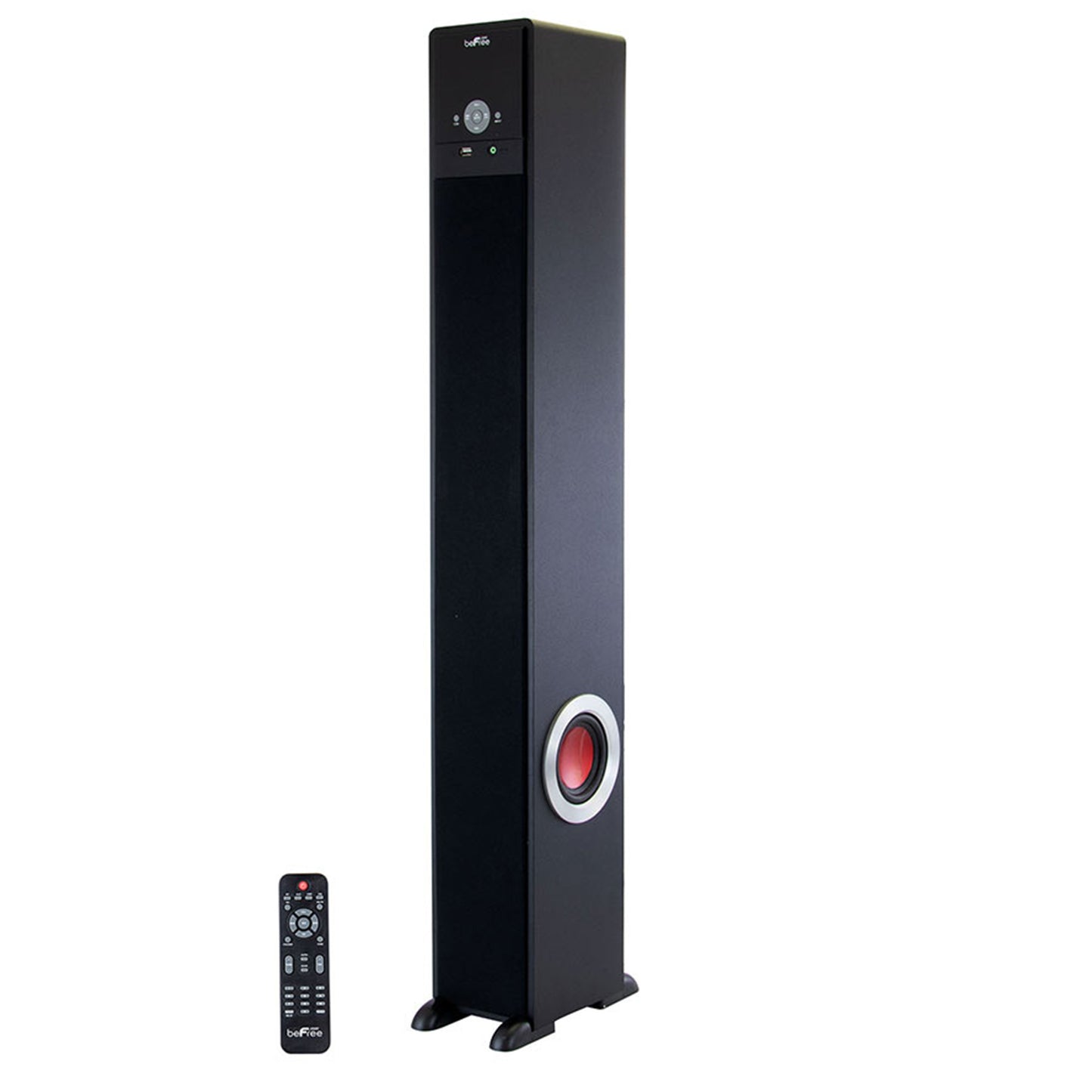 Sound Bluetooth Powered 90 Watt Tower Speaker in Black with 5.1 Inch Subwoofer