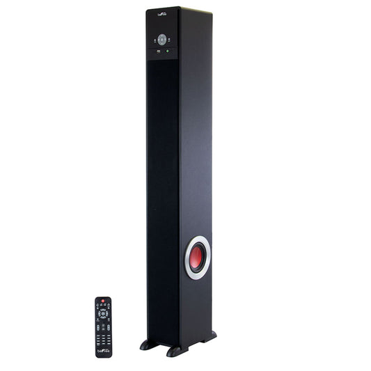 Sound Bluetooth Powered 90 Watt Tower Speaker in Black with 5.1 Inch Subwoofer