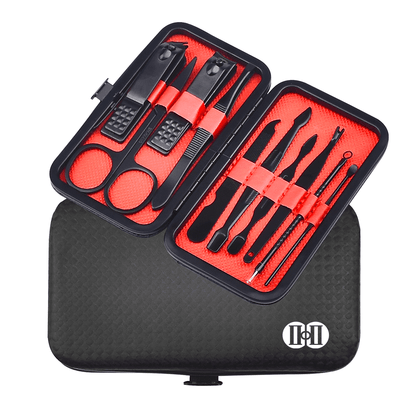 10-Piece Stainless Steel Manicure & Pedicure Set with Luxurious Travel Case - Ultimate Nail Care Tools for Grooming on the Go