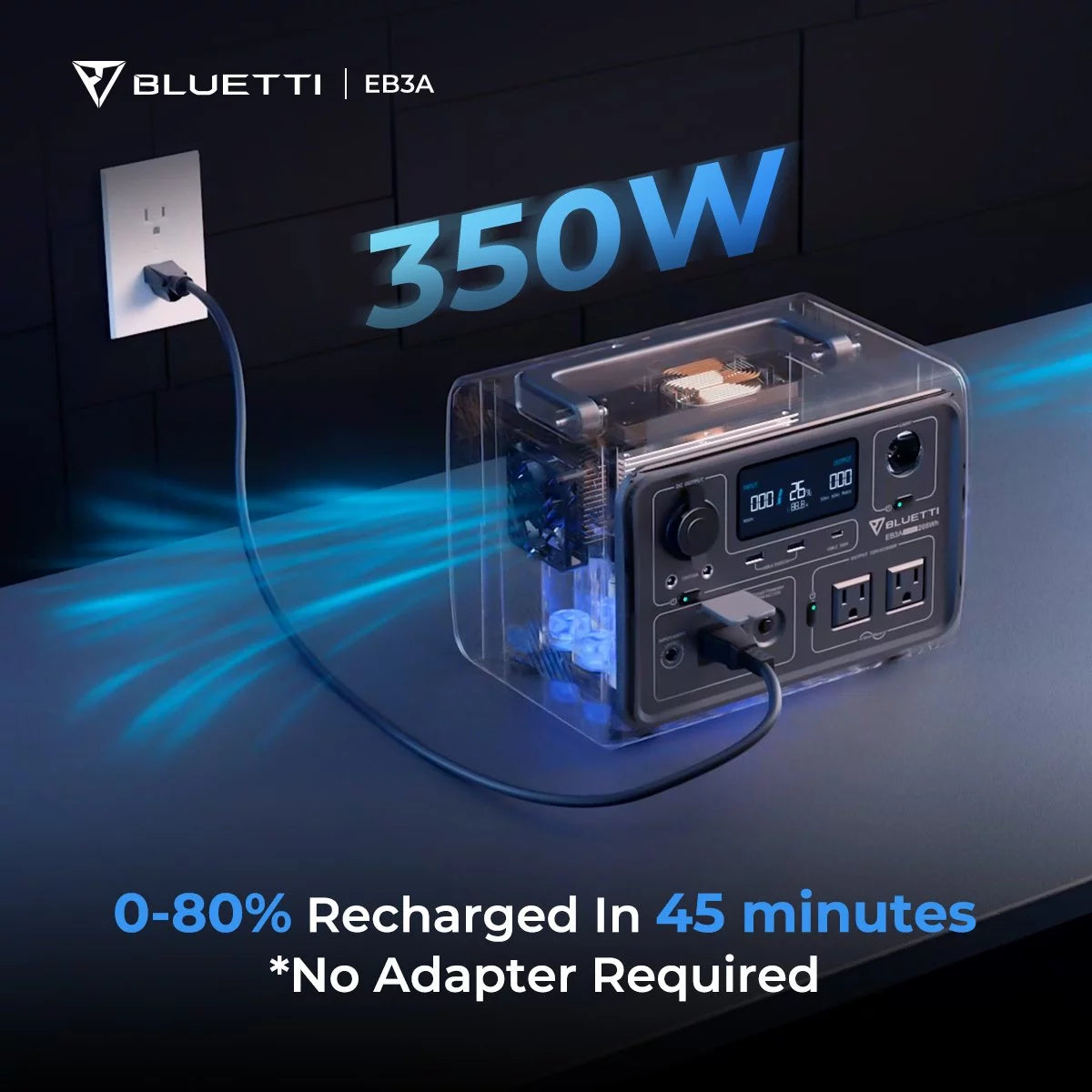 Portable Solar Generator - 600W Power Station with 268Wh Lifepo4 Battery for Camping, Home, and Emergency Use