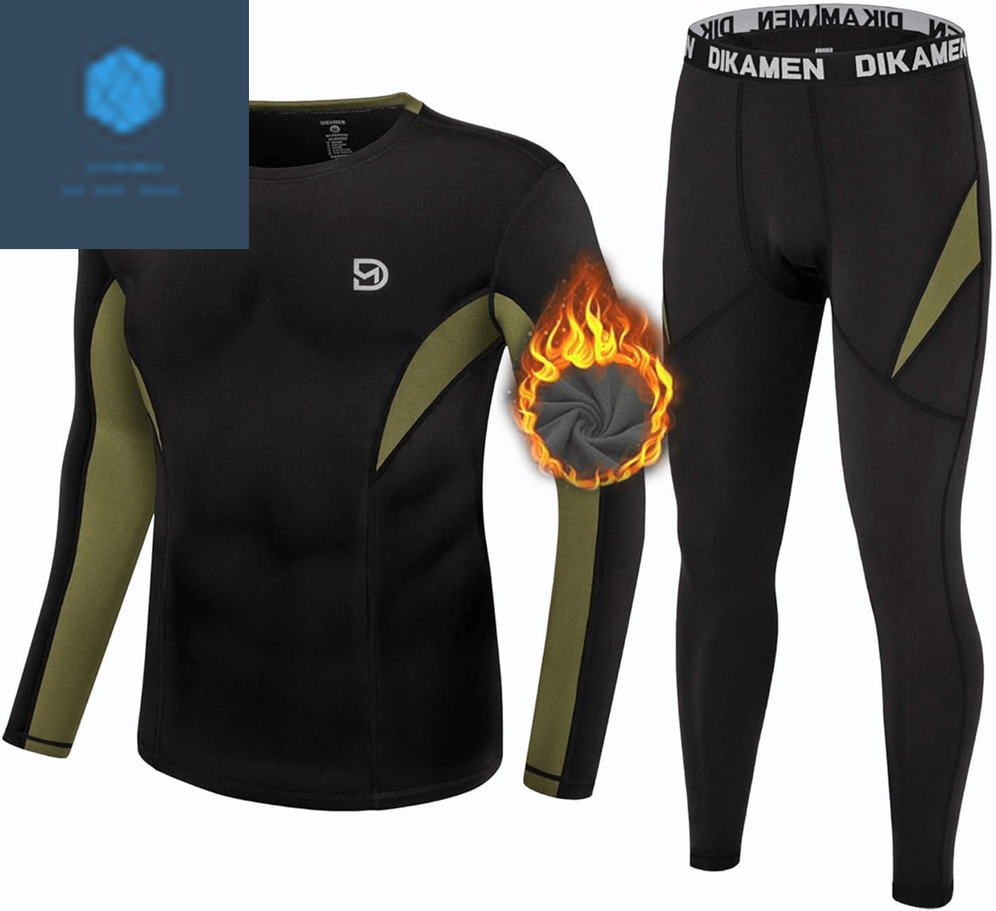 Branded Black02 / Large Men'S Thermal Underwear Fleece Lined Performance Fleece Tactical Sports Shapewear Thermal Set