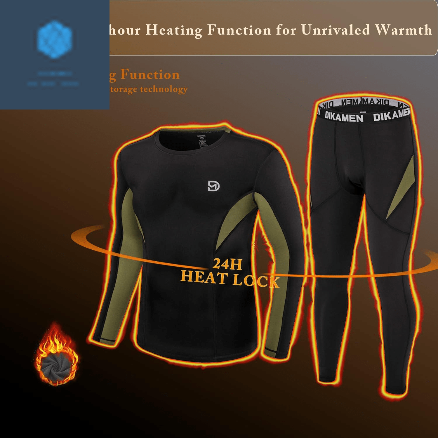 Branded Black02 / Large Men'S Thermal Underwear Fleece Lined Performance Fleece Tactical Sports Shapewear Thermal Set