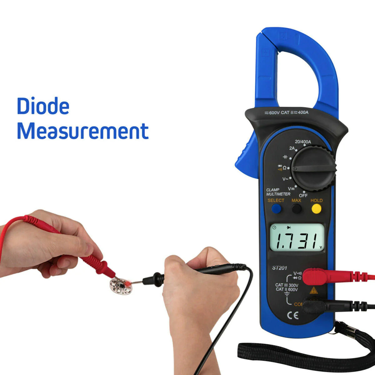 Digital Multimeter Tester AC DC Volt Ohm Amp Clamp Meter Auto Range LCD Handheld