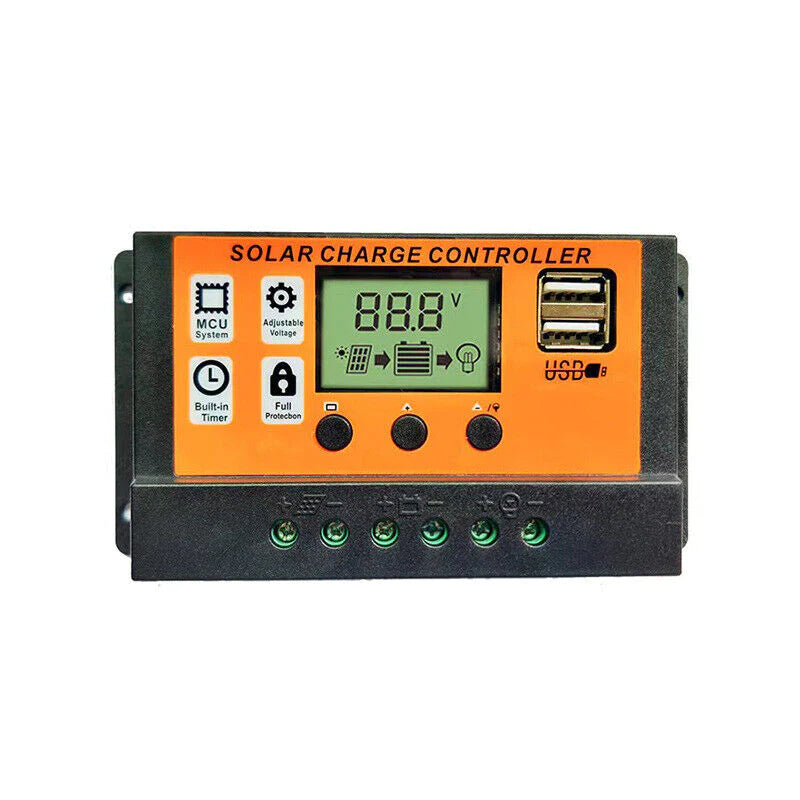 MPPT Solar Panel Regulator Charge Controller Auto Focus Tracking 30-100A 12V/24V