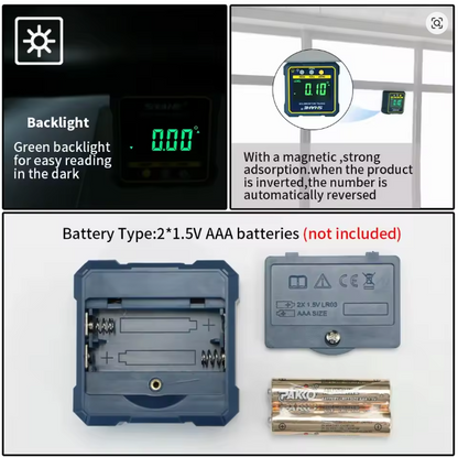 Digital Angle Gauge Magnetic Protractor Inclinometer Level Angle Finder with Backlight and Magnetic Base