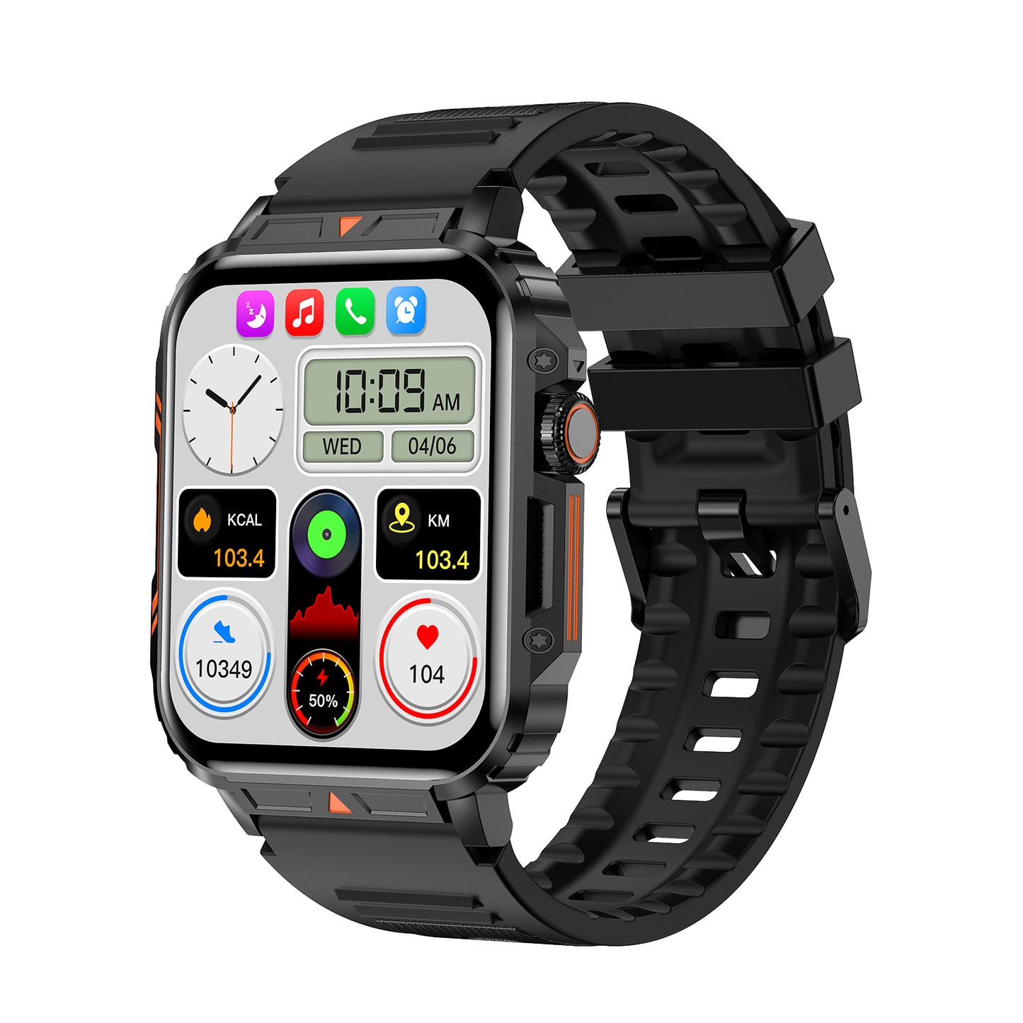 L81 Waterproof Outdoor Sports Smartwatch - Big Battery, Fitness Tracker, Call Answering for Men (iOS & Android Compatible)