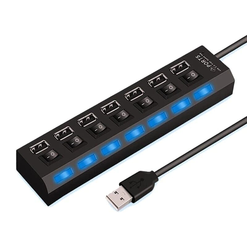 ISDE5 7PORT USB3.0 EXTERNAL HUB HIGH SPEED WITH POWER ADAPTER