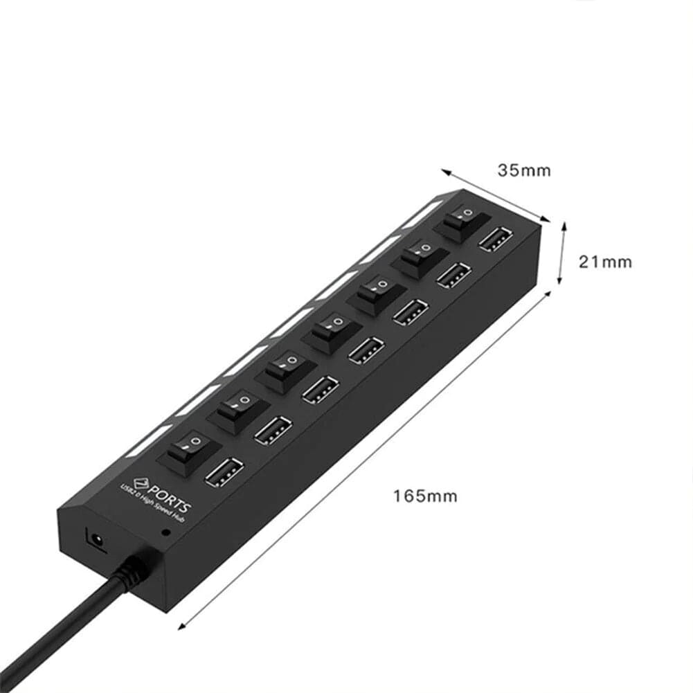 ISDE5 7PORT USB3.0 EXTERNAL HUB HIGH SPEED WITH POWER ADAPTER