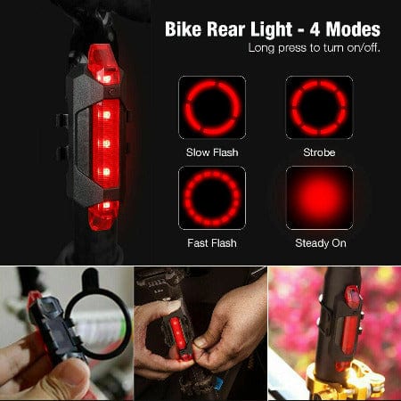 ISDE5 Bike night light default LED Bike Head Light Cycling Rear Front Lamp Bike Light Rainproof USB Rechargeable .