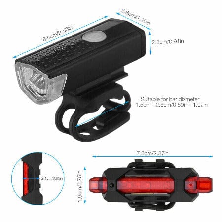 ISDE5 Bike night light default LED Bike Head Light Cycling Rear Front Lamp Bike Light Rainproof USB Rechargeable .