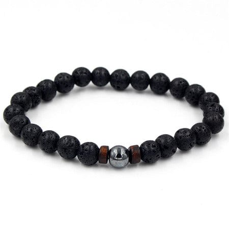 ISDE5 Bracelet C Personality Men's Black Volcanic Stone Bracelet