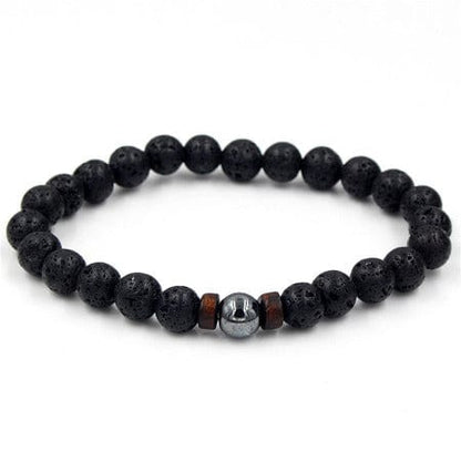 ISDE5 Bracelet C Personality Men's Black Volcanic Stone Bracelet