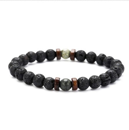 ISDE5 Bracelet D Personality Men's Black Volcanic Stone Bracelet