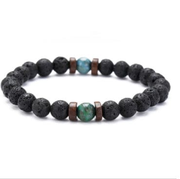 ISDE5 Bracelet E 2pcs Personality Men's Black Volcanic Stone Bracelet