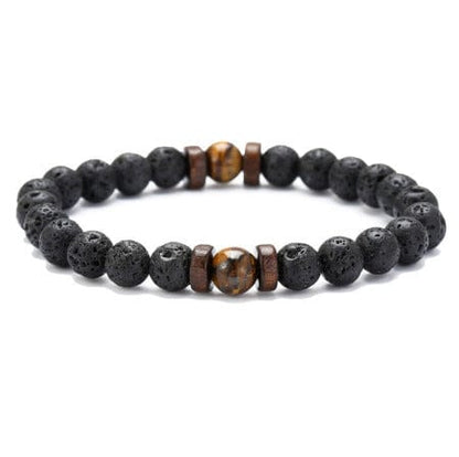 ISDE5 Bracelet F Personality Men's Black Volcanic Stone Bracelet