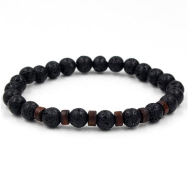 ISDE5 Bracelet G 2pcs Personality Men's Black Volcanic Stone Bracelet