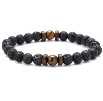 ISDE5 Bracelet G 3pcs Personality Men's Black Volcanic Stone Bracelet