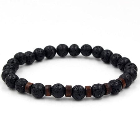 ISDE5 Bracelet G Personality Men's Black Volcanic Stone Bracelet