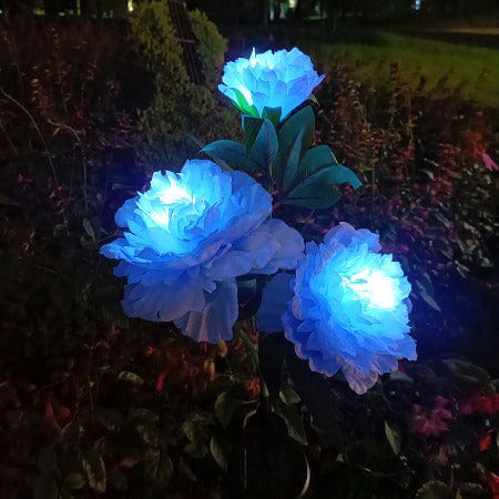 ISDE5 Led garden light Blue Big Peony Solar Garden Light LED Decoration Lawn Lamp Outdoor