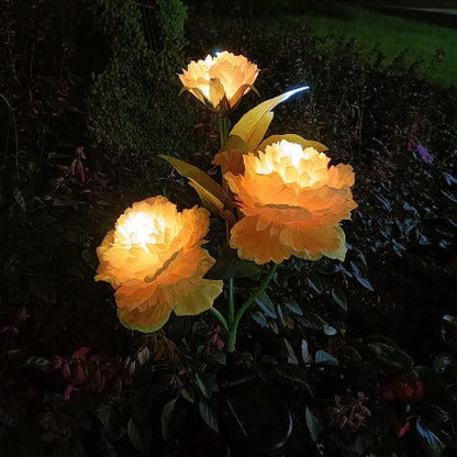 ISDE5 Led garden light Yellow Big Peony Solar Garden Light LED Decoration Lawn Lamp Outdoor