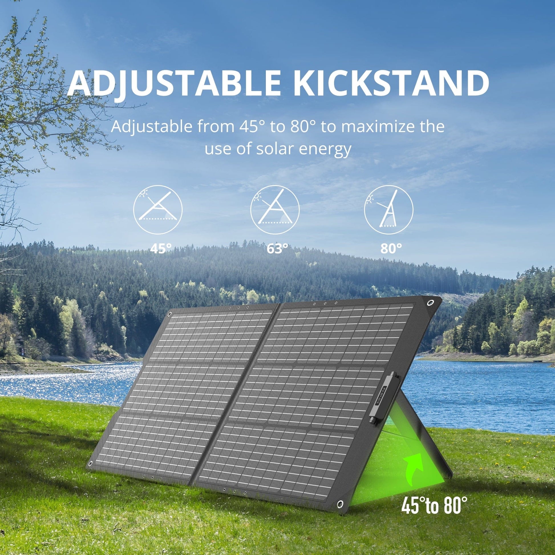 ISDE5 Solar Panel 100W 100W Portable Solar Panel for Power Station, 24V Foldable Solar Charger with Adjustable Kickstand & MC-4 Connector.