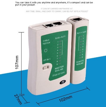 ISDE5 Tools White Ordinary Dual Purpose Network RJ45,RJ11 Cable Tester