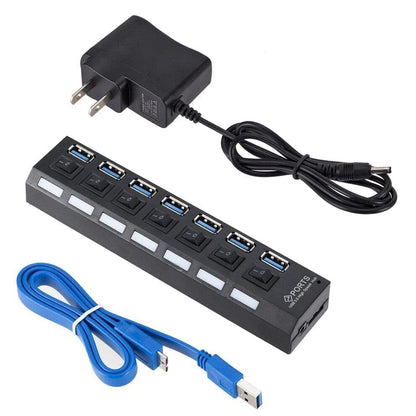 ISDE5 Usb 3.0 Hub 7PORT USB3.0 EXTERNAL HUB HIGH SPEED WITH POWER ADAPTER