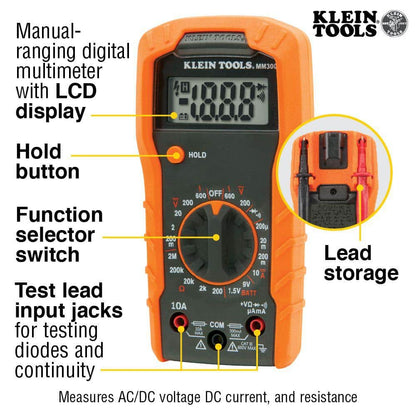 Electrical Test Kit with 600V AC/DC Multimeter, Non Contact Volt Tester, and Receptacle Tester