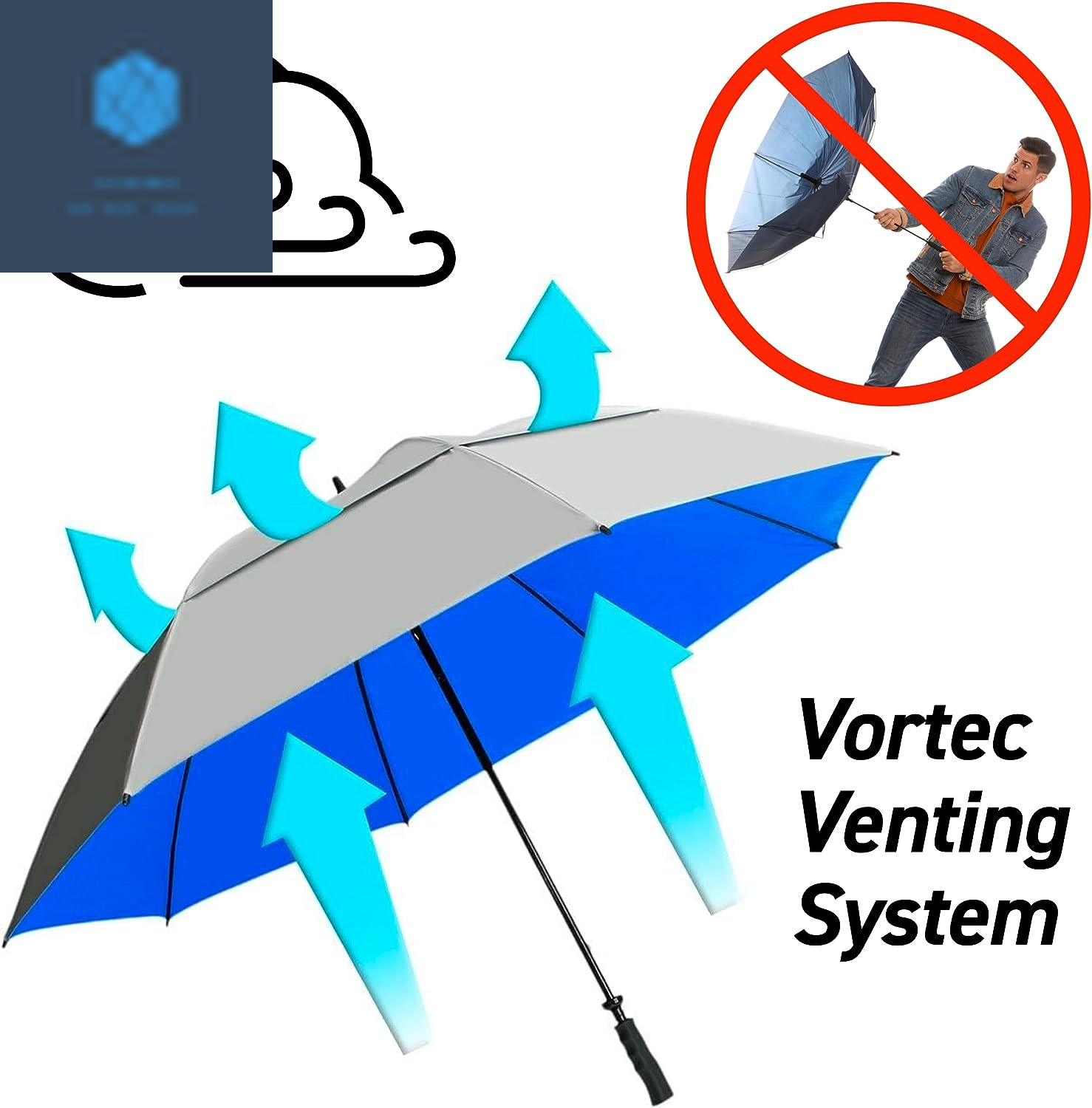 Suntek 68" UV Protection Wind Cheater Vented Canopy Umbrella