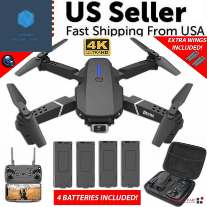 2023 Ultimate 4K HD Dual Camera RC Drone - Foldable Quadcopter with 4 Batteries & Wifi FPV