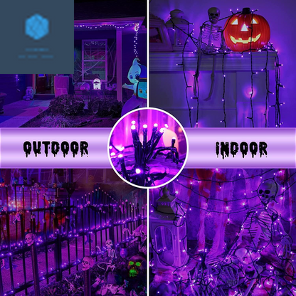 500 LED Purple Halloween Lights - 164FT Waterproof Twinkle String Lights