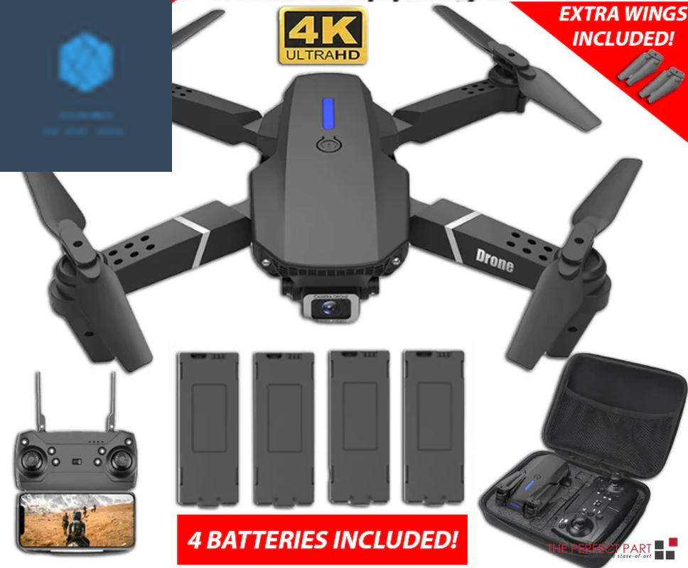 2023 Ultimate 4K HD Dual Camera RC Drone - Foldable Quadcopter with 4 Batteries & Wifi FPV