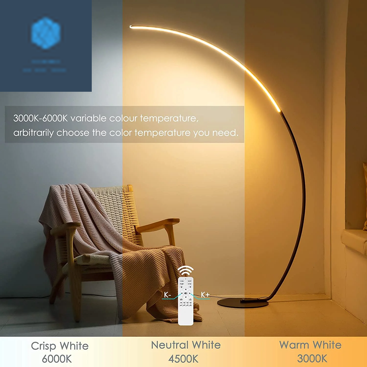 Stylish RGBW Modern Curve Floor Lamp - Upgrade Your Space with the Latest Design!