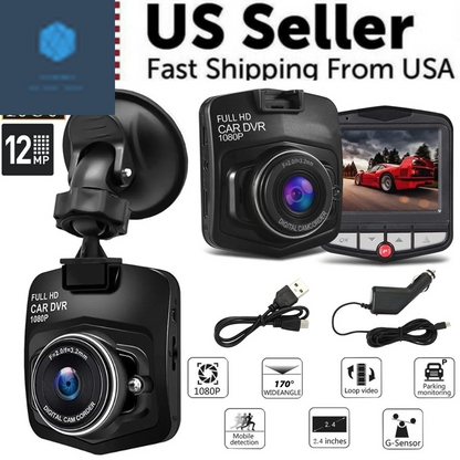 2.4'' Full HD 1080P Dash Cam with Night Vision & G-Sensor 