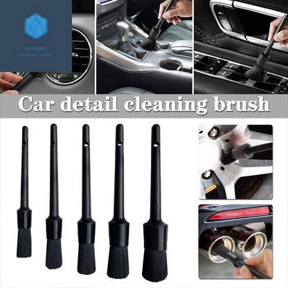 5PC Car Detailing Brush Kit Boar Hair Vehicle Auto Interior for Wheel Clean Sets