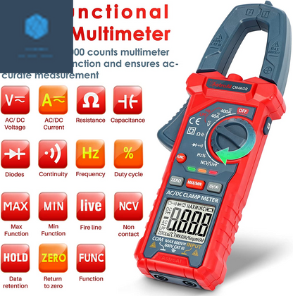 Digital Clamp Multimeter 4000 Counts Auto-Ranging Amp Tester Measuring AC/DC Voltage & Current...