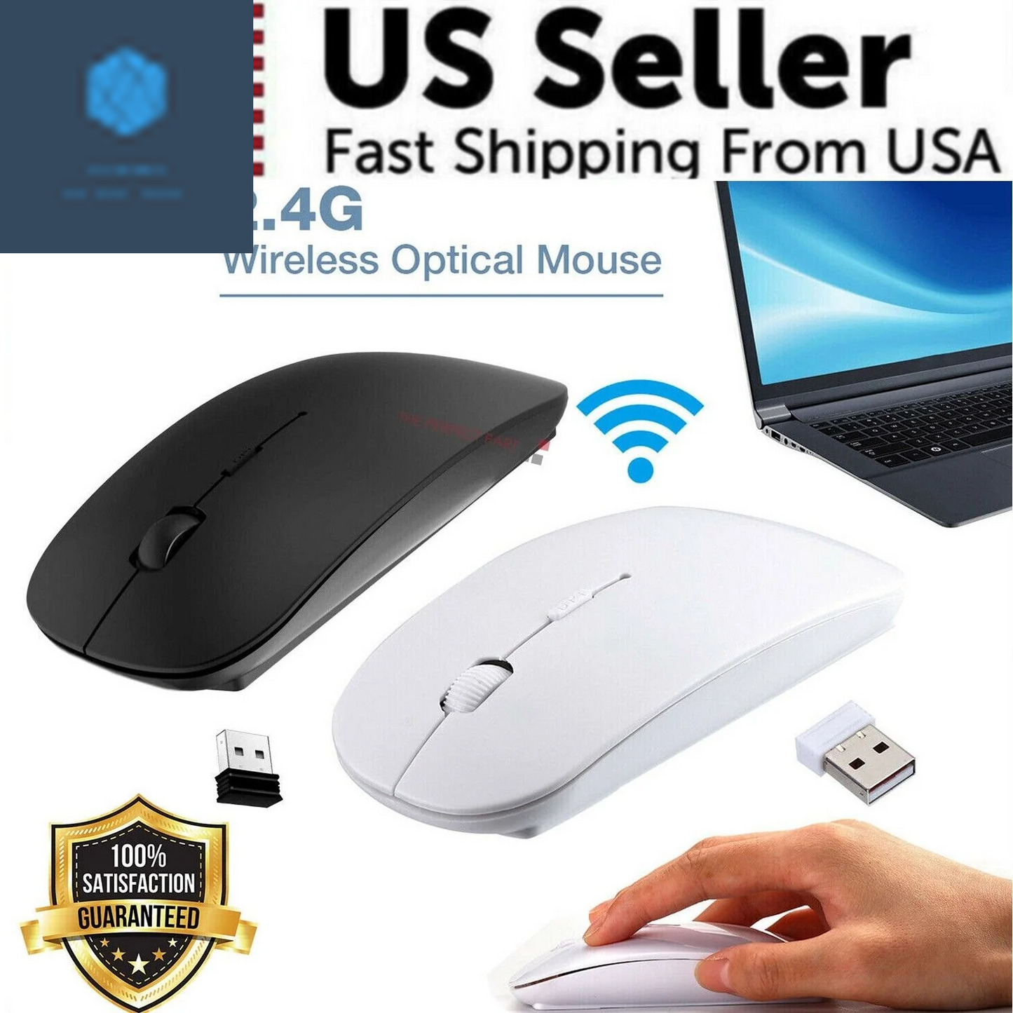 2.4Ghz USB Wireless Optical Mouse Mice for Apple Mac Macbook Pro Air PC