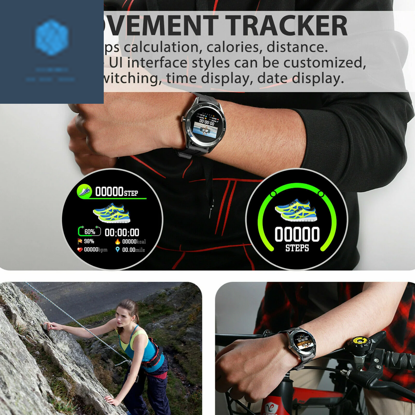 Waterproof Bluetooth Smart Watch Phone Mate Heart Rate Tracker for Ios Android